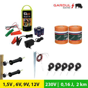 Kit gard electric 1.5V, 6V, 9V, 12V/ 230V 0.16J 2 km-Kit-uri gard electric / animale 