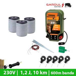 Kit gard electric 230V, 1.2 Joule, 10 km, 600m banda-Kit-uri gard electric / animale 