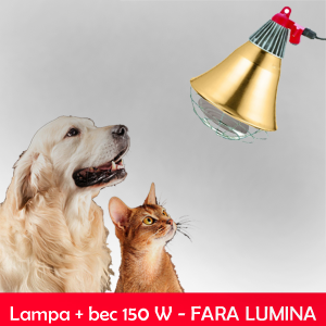 Încălzire animale de companie FĂRĂ LUMINĂ cu dimmer: câini, căței, pisici - Lampa + bec 150W-Incalzire animale de companie 